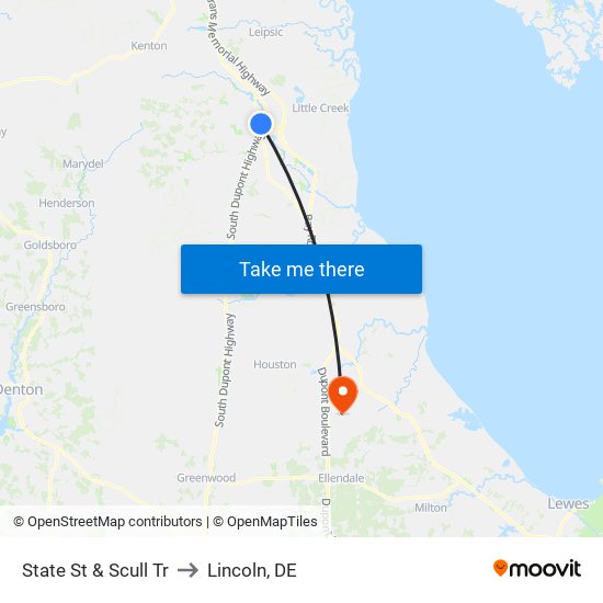 State St & Scull Tr to Lincoln, DE map