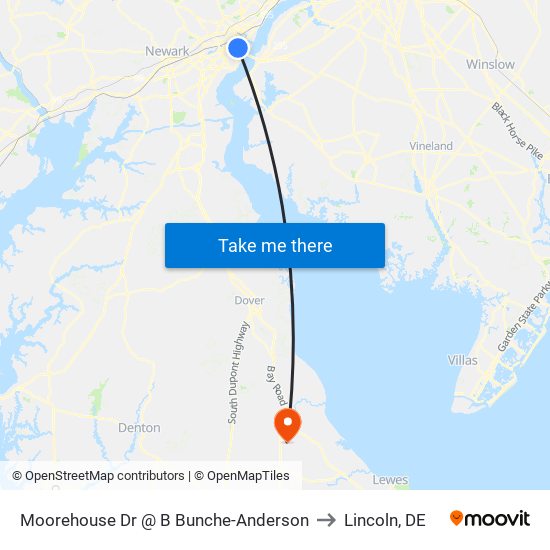 Moorehouse Dr @ B Bunche-Anderson to Lincoln, DE map