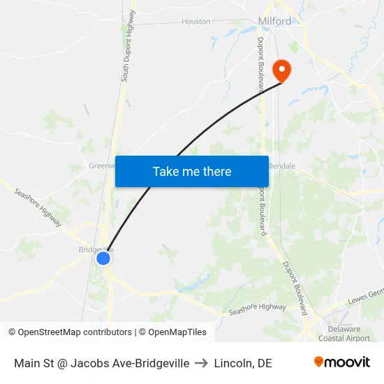 Main St @ Jacobs Ave-Bridgeville to Lincoln, DE map