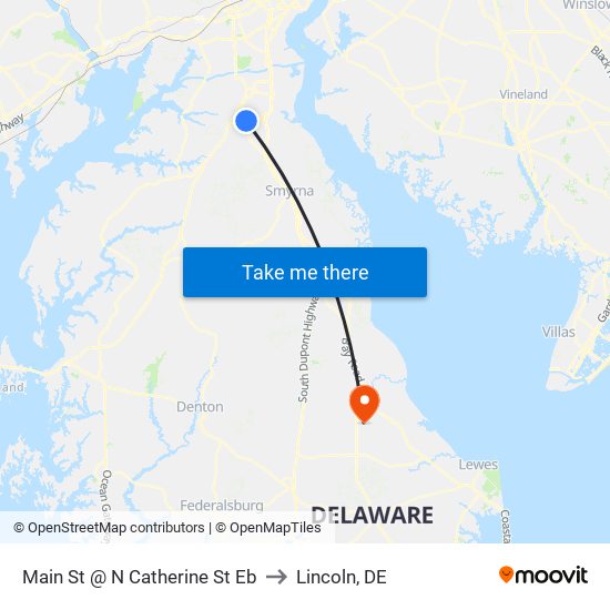 Main St @ N Catherine St Eb to Lincoln, DE map