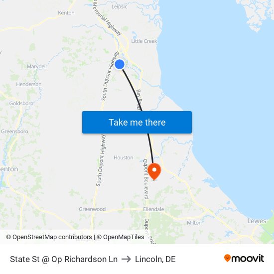 State St @ Op Richardson Ln to Lincoln, DE map
