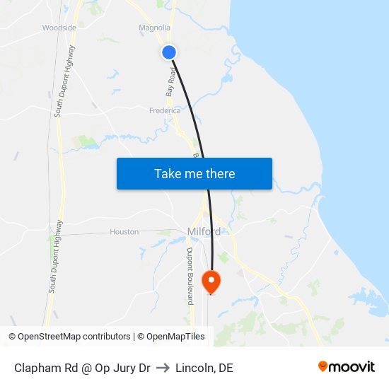 Clapham Rd @ Op Jury Dr to Lincoln, DE map