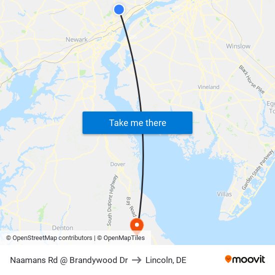 Naamans Rd @ Brandywood Dr to Lincoln, DE map