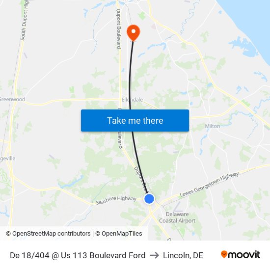 De 18/404 @ Us 113 Boulevard Ford to Lincoln, DE map