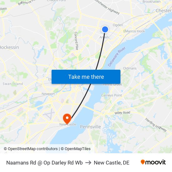 Naamans Rd @ Op Darley Rd Wb to New Castle, DE map