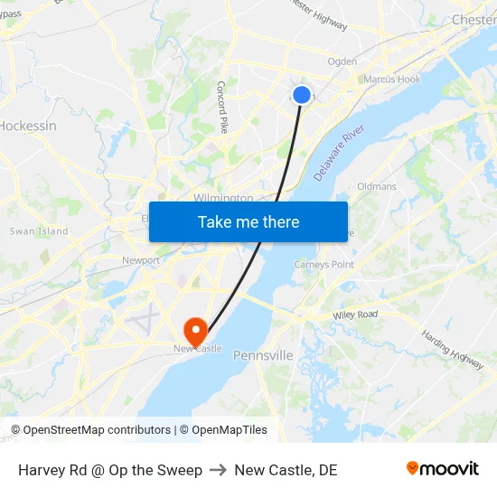 Harvey Rd @ Op the Sweep to New Castle, DE map