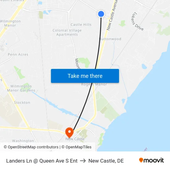Landers Ln @ Queen Ave S Ent to New Castle, DE map