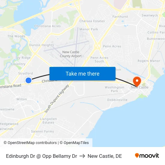 Edinburgh Dr @ Opp Bellamy Dr to New Castle, DE map