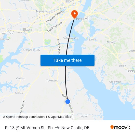 Rt 13 @ Mt Vernon St - Sb to New Castle, DE map