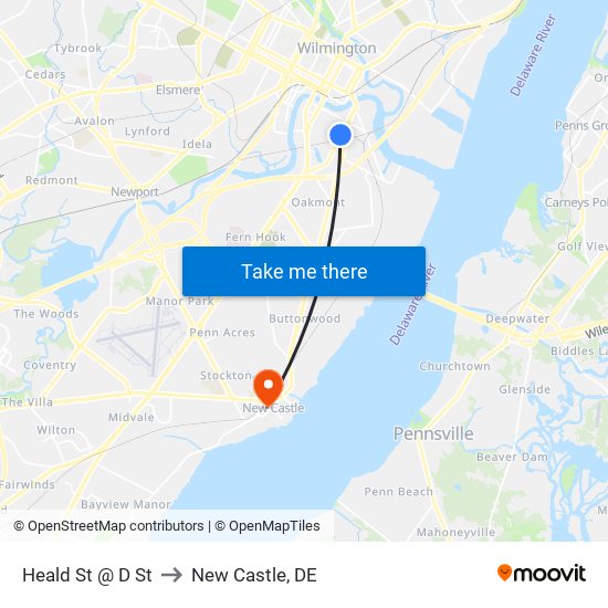 Heald St @ D St to New Castle, DE map