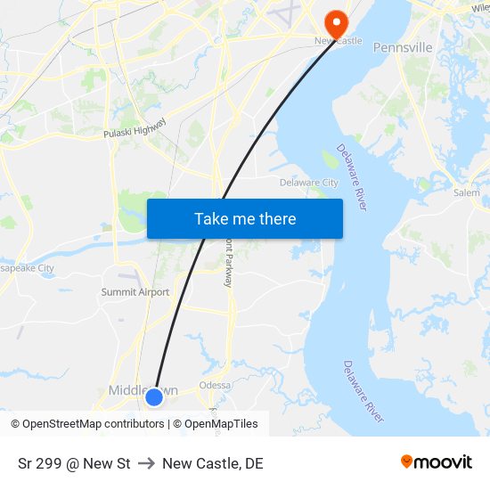 Sr 299 @ New St to New Castle, DE map