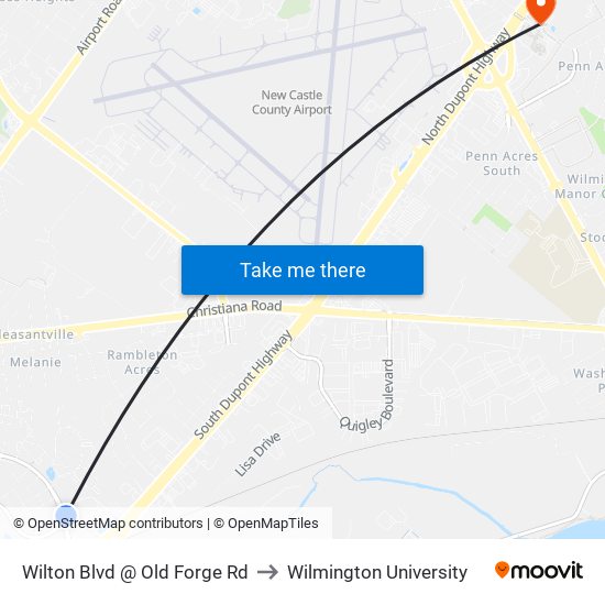 Wilton Blvd @ Old Forge Rd to Wilmington University map