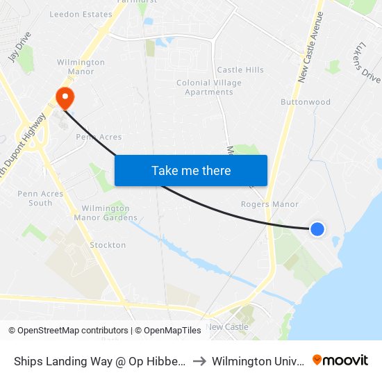 Ships Landing Way @ Op Hibbert Group to Wilmington University map