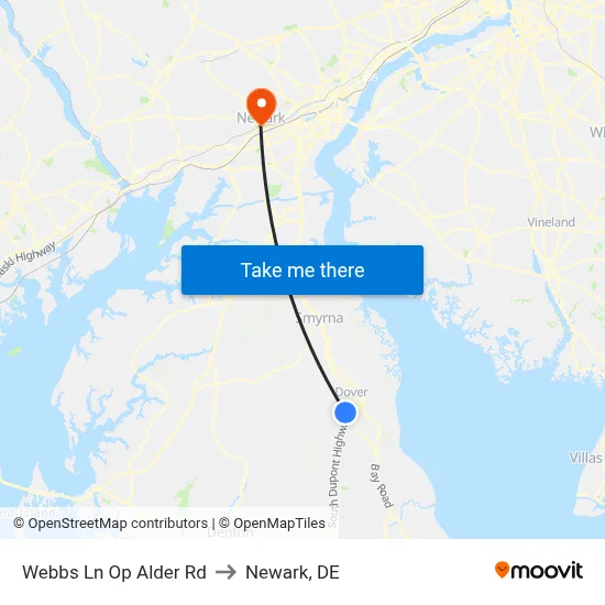 Webbs Ln Op Alder Rd to Newark, DE map