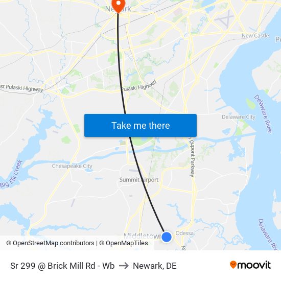 Sr 299 @ Brick Mill Rd - Wb to Newark, DE map