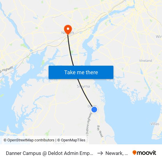 Danner Campus @ Deldot Admin Empent to Newark, DE map