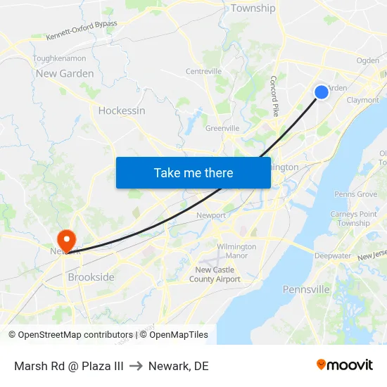 Marsh Rd @ Plaza III to Newark, DE map