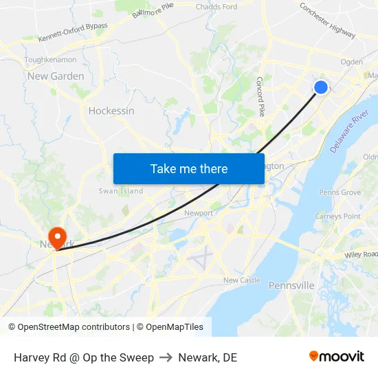 Harvey Rd @ Op the Sweep to Newark, DE map