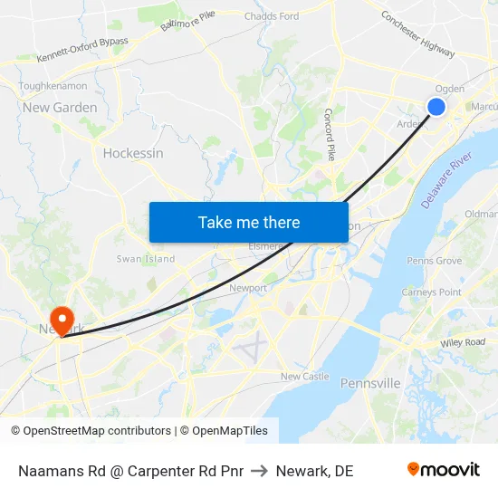 Naamans Rd @ Carpenter Rd Pnr to Newark, DE map