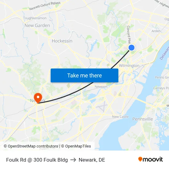 Foulk Rd @ 300 Foulk Bldg to Newark, DE map