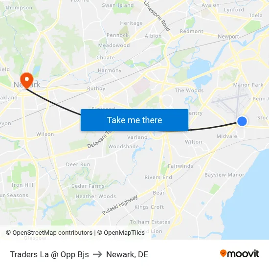 Traders La @ Opp Bjs to Newark, DE map