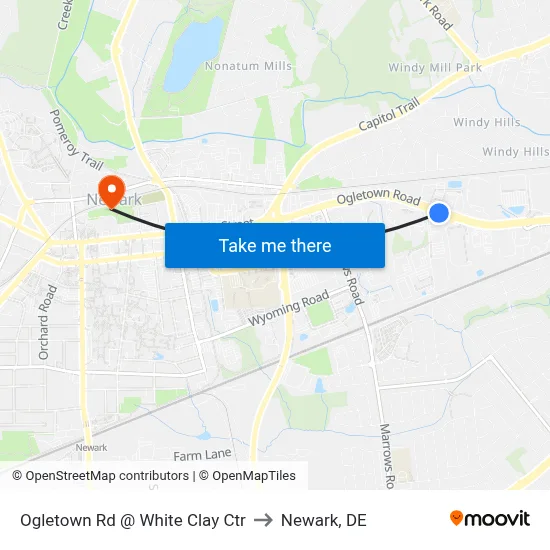 Ogletown Rd @ White Clay Ctr to Newark, DE map