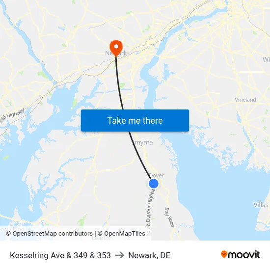 Kesselring Ave & 349 & 353 to Newark, DE map