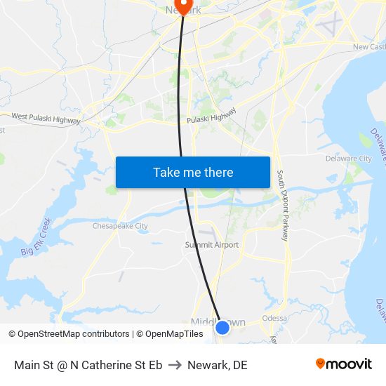 Main St @ N Catherine St Eb to Newark, DE map