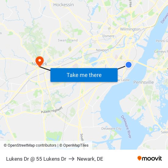 Lukens Dr @ 55 Lukens Dr to Newark, DE map