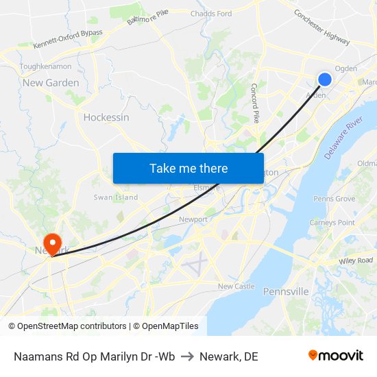 Naamans Rd Op Marilyn Dr -Wb to Newark, DE map