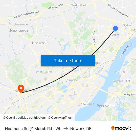 Naamans Rd @ Marsh Rd - Wb to Newark, DE map