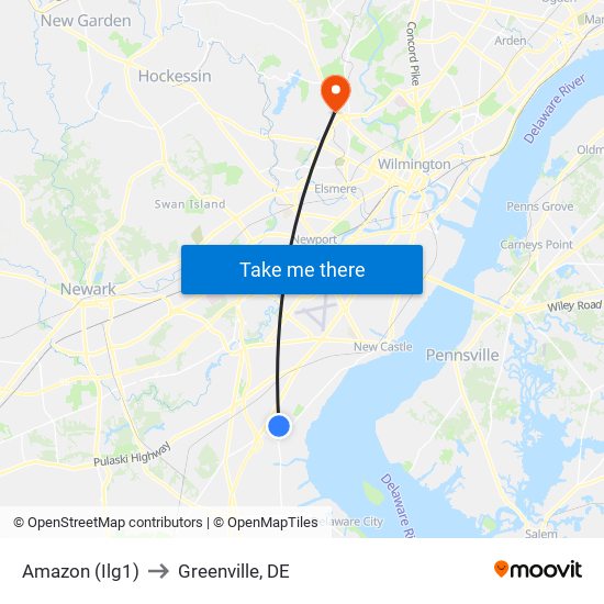 Amazon (Ilg1) to Greenville, DE map