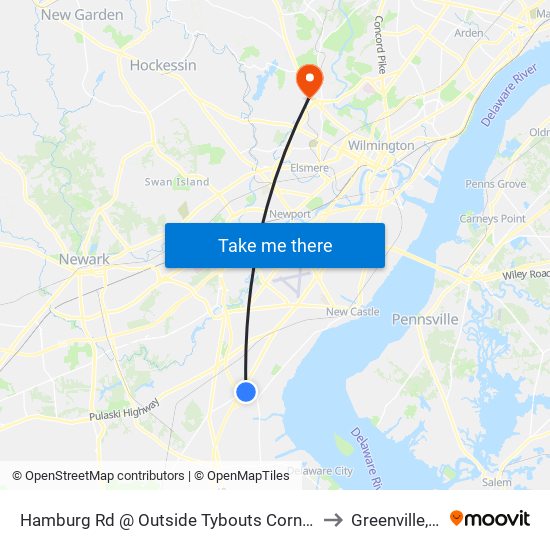 Hamburg Rd @ Outside Tybouts Corner P&P to Greenville, DE map