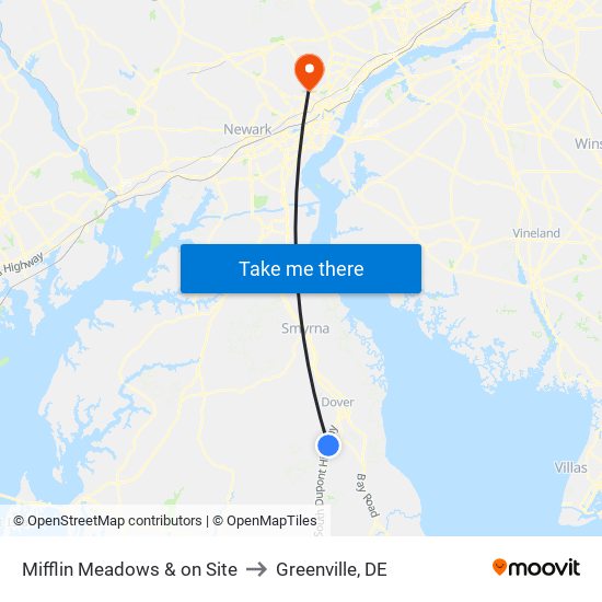 Mifflin Meadows & on Site to Greenville, DE map