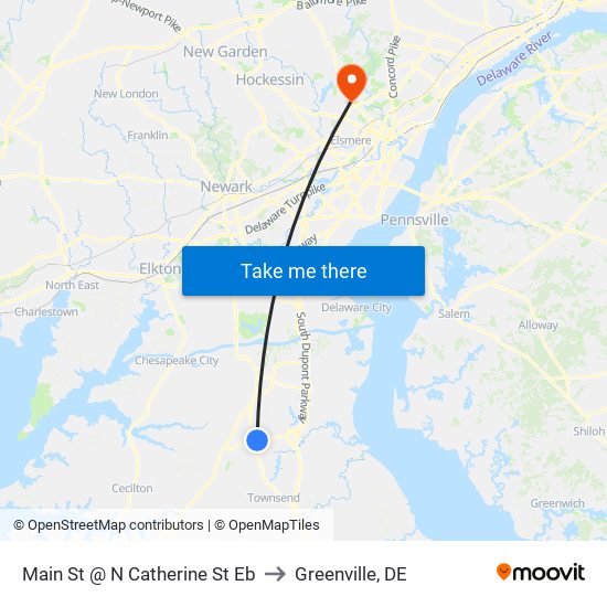 Main St @ N Catherine St Eb to Greenville, DE map