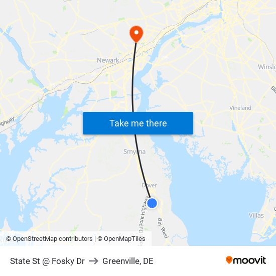 State St @ Fosky Dr to Greenville, DE map