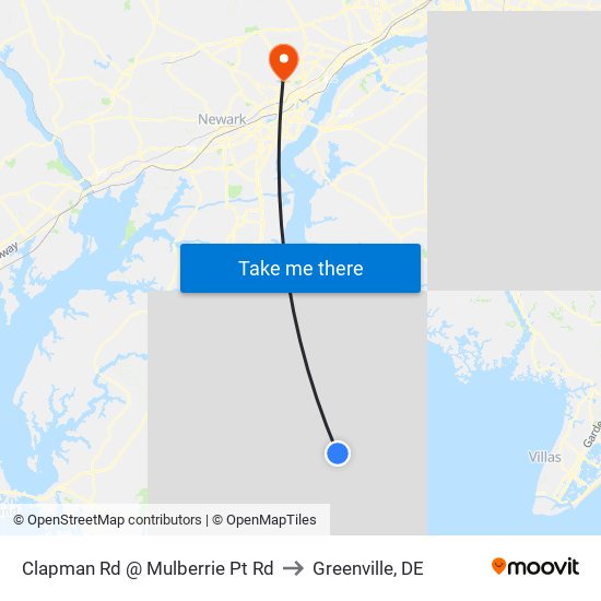 Clapman Rd @ Mulberrie Pt Rd to Greenville, DE map