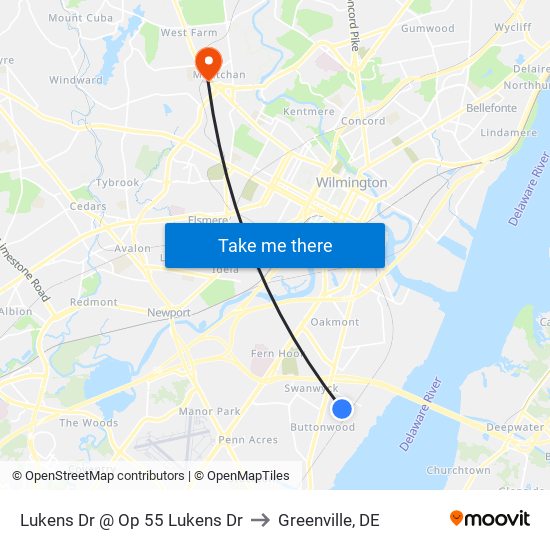 Lukens Dr @ Op 55 Lukens Dr to Greenville, DE map