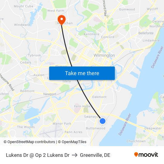 Lukens Dr @ Op 2 Lukens Dr to Greenville, DE map