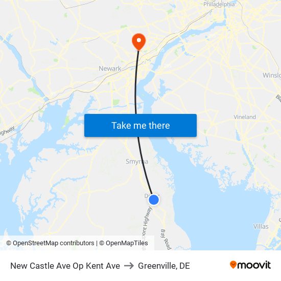 New Castle Ave Op Kent Ave to Greenville, DE map
