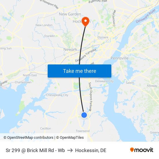 Sr 299 @ Brick Mill Rd - Wb to Hockessin, DE map