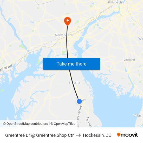 Greentree Dr @ Greentree Shop Ctr to Hockessin, DE map