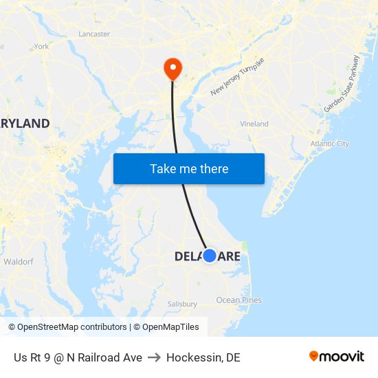 Us Rt 9 @ N Railroad Ave to Hockessin, DE map