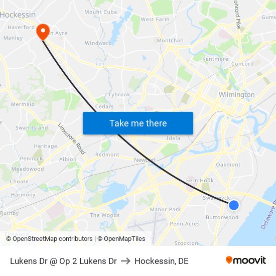 Lukens Dr @ Op 2 Lukens Dr to Hockessin, DE map
