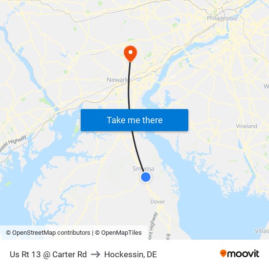 Us Rt 13 @ Carter Rd to Hockessin, DE map