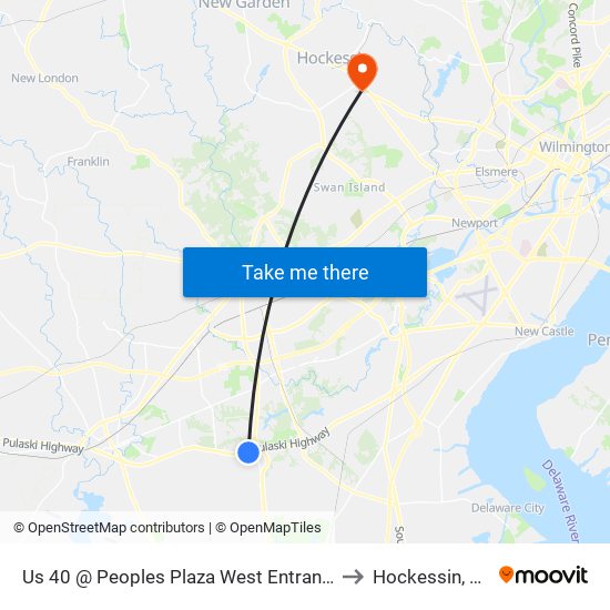 Us 40 @ Peoples Plaza West Entrance to Hockessin, DE map
