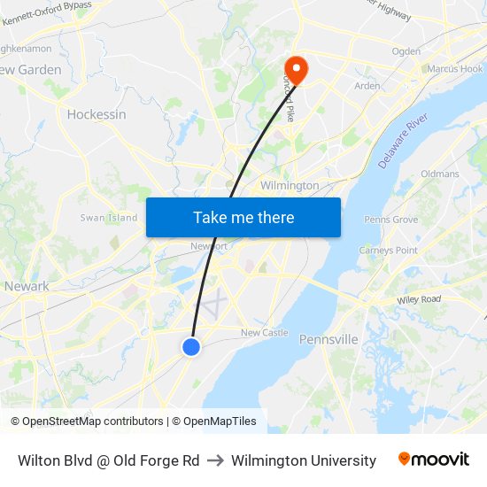 Wilton Blvd @ Old Forge Rd to Wilmington University map