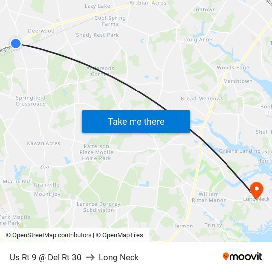 Us Rt 9 @ Del Rt 30 to Long Neck map