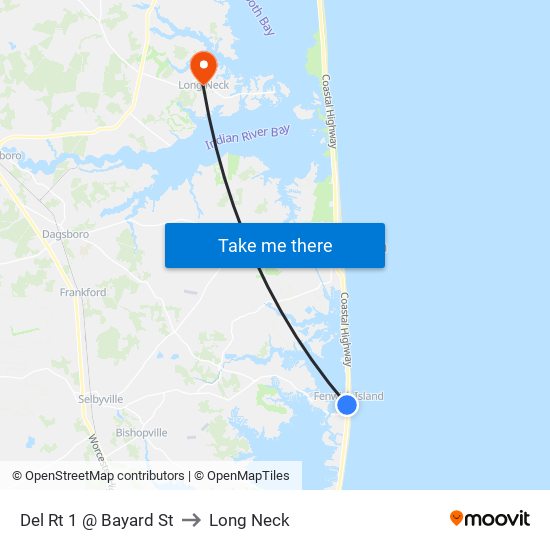 Del Rt 1 @ Bayard St to Long Neck map