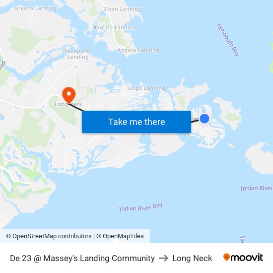 De 23 @ Massey's Landing Community to Long Neck map